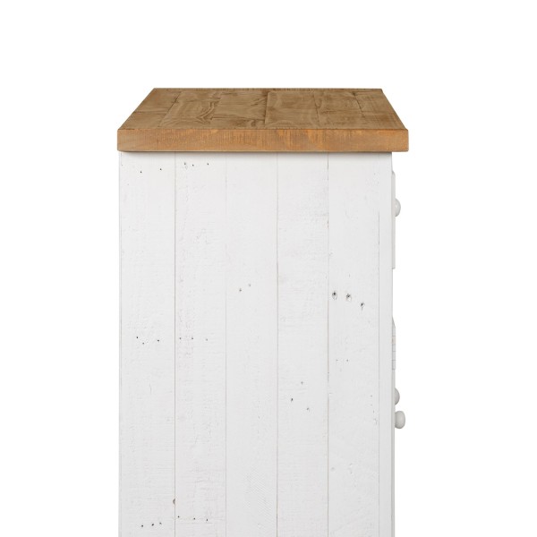 Sideboard aus massivem Kiefernholz in Weiß und Holzoptik 160 cm - Mayfield