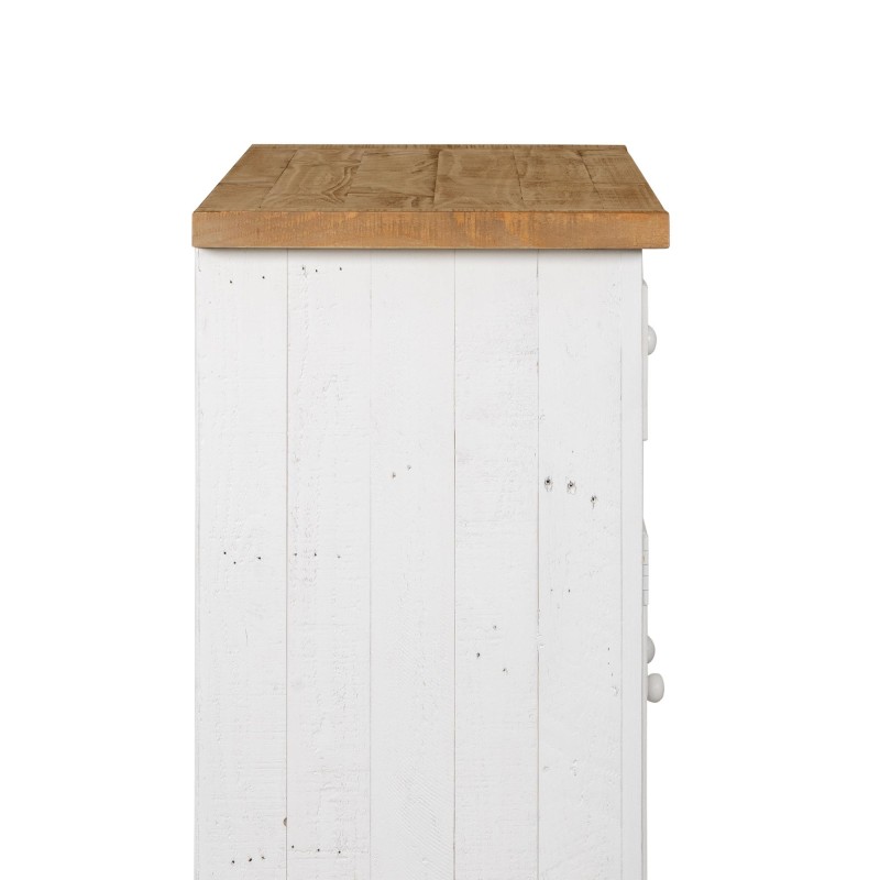 Sideboard aus massivem Kiefernholz in Weiß und Holzoptik 160 cm - Mayfield