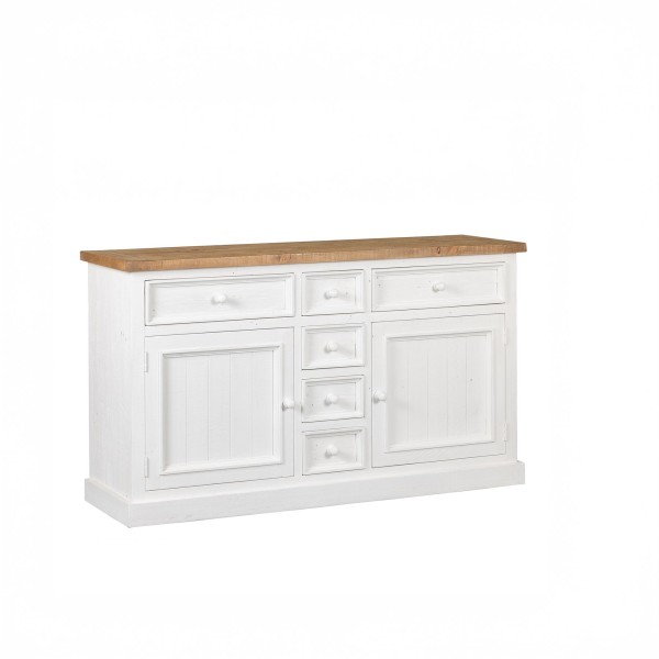 Sideboard aus massivem Kiefernholz in Weiß und Holzoptik 160 cm - Mayfield