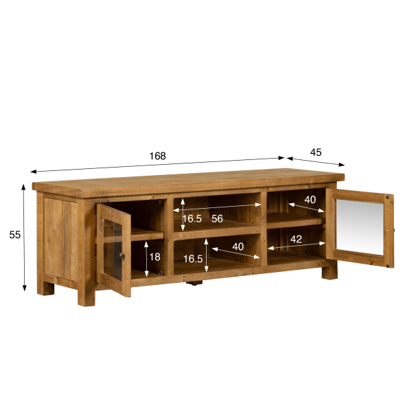 TV-Möbel aus massivem Kiefernholz natur 170 cm - Richwood