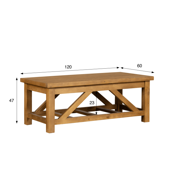 Couchtisch aus massivem Kiefernholz natur - Richwood