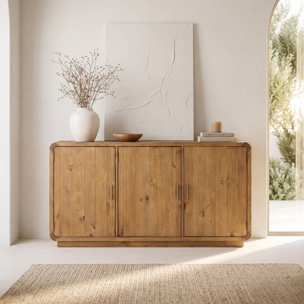 Sideboard aus massivem Kiefernholz natur 160 cm - Valdora