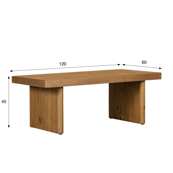 Couchtisch aus massivem Kiefernholz natur - Valdora