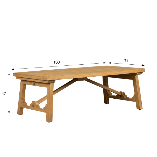 Couchtisch aus massivem Kiefernholz natur - Ashford