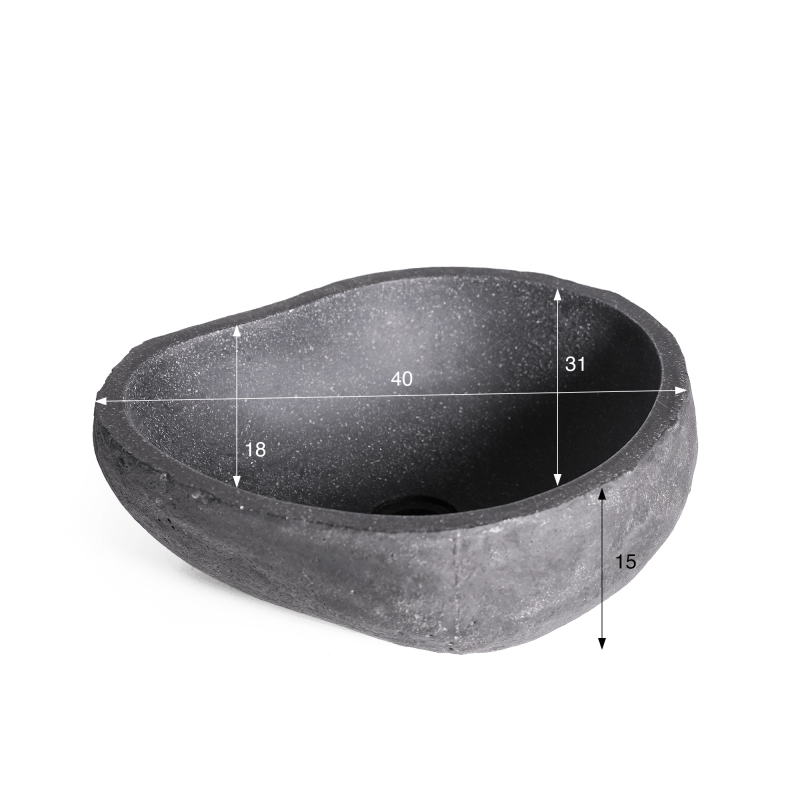 Badezimmer-Aufsatzwaschbecken in Natursteinoptik aus Terrazzo 40 x 40 cm - Tupai