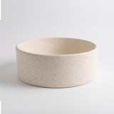 Rundes Badezimmer-Aufsatzwaschbecken aus weißem Terrazzo 40 x 40 cm - Nuku
