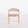 Stuhl aus Naturholz und beige Bouclé-Stoff – Lykke