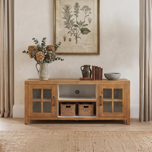 TV-Möbel aus massivem Kiefernholz natur 160 cm - Ashford