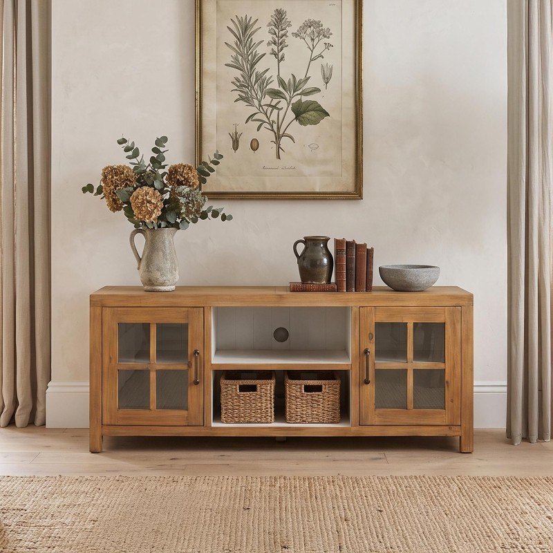 TV-Möbel aus massivem Kiefernholz natur 160 cm - Ashford