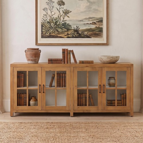 Sideboard aus massivem Kiefernholz natur 210 cm - Ashford