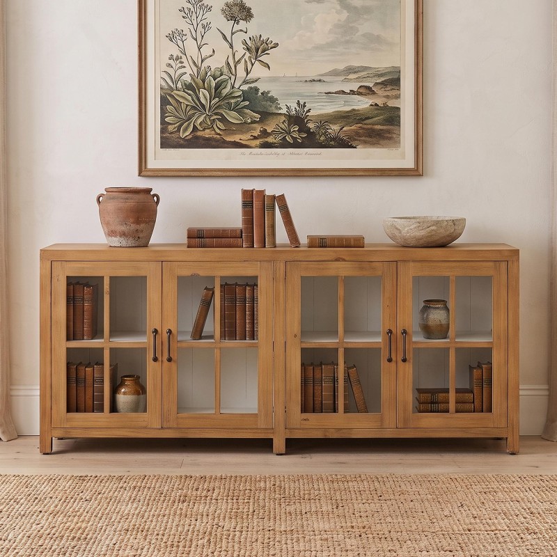 Sideboard aus massivem Kiefernholz natur 210 cm - Ashford
