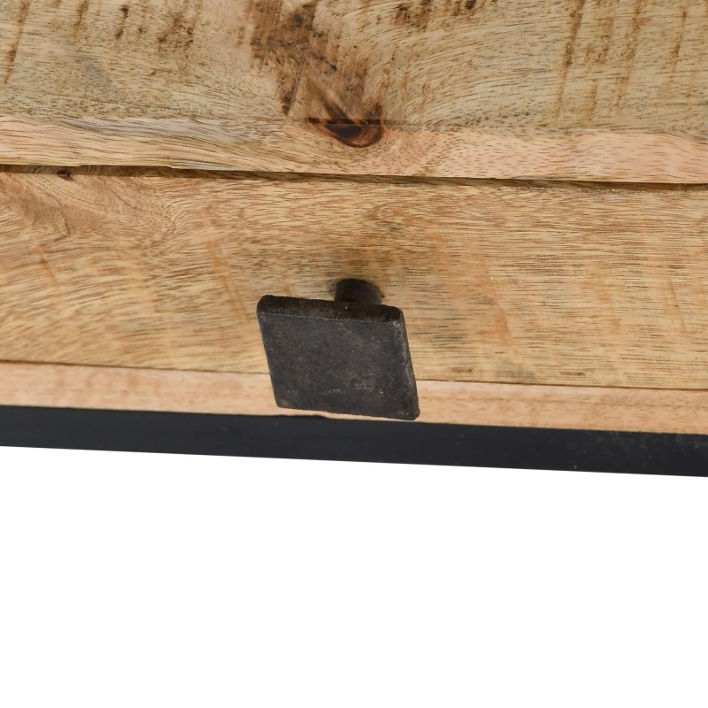 Couchtisch aus massivem Mangoholz mit Metallgestell