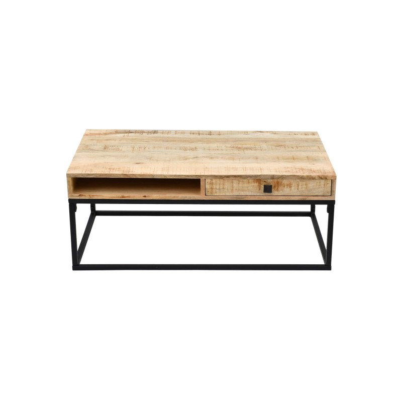 Couchtisch aus massivem Mangoholz mit Metallgestell