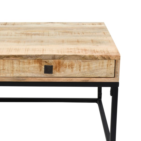 Couchtisch aus massivem Mangoholz mit Metallgestell
