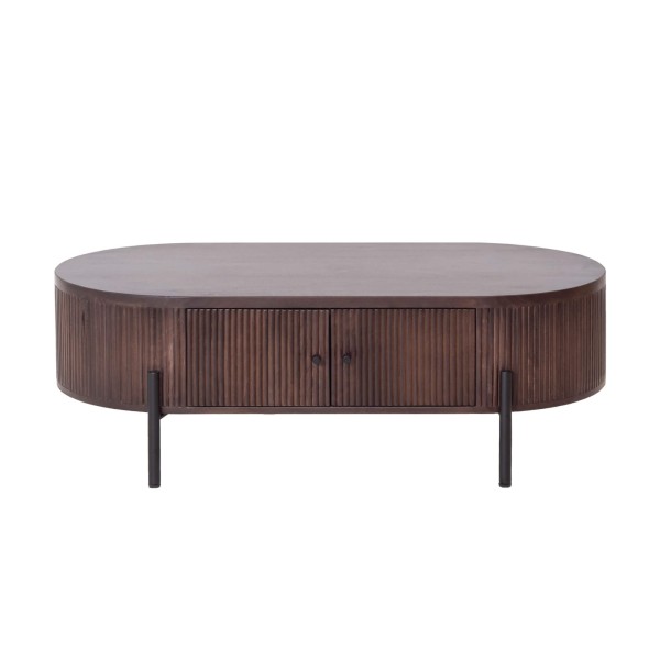 Moderner Couchtisch aus braunem Massivholz - Sohana