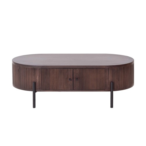 Moderner Couchtisch aus braunem Massivholz - Sohana