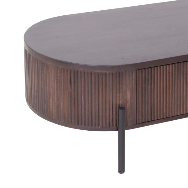 Moderner Couchtisch aus braunem Massivholz - Sohana