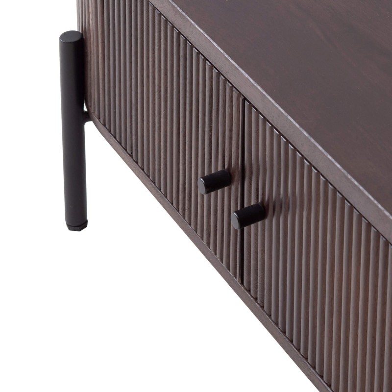 Moderner Couchtisch aus braunem Massivholz - Sohana