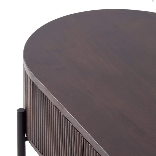 Moderner Couchtisch aus braunem Massivholz - Sohana