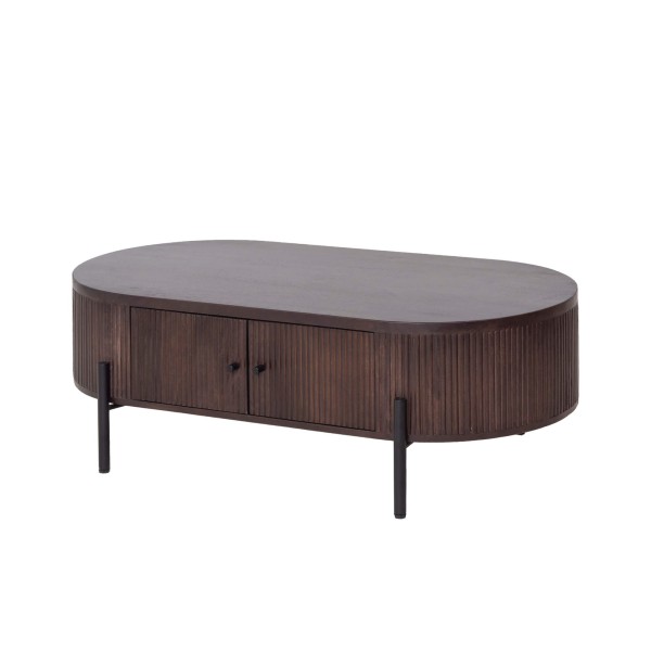 Moderner Couchtisch aus braunem Massivholz - Sohana