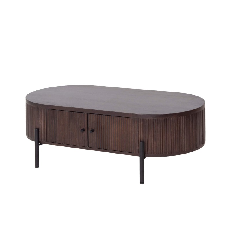 Moderner Couchtisch aus braunem Massivholz - Sohana