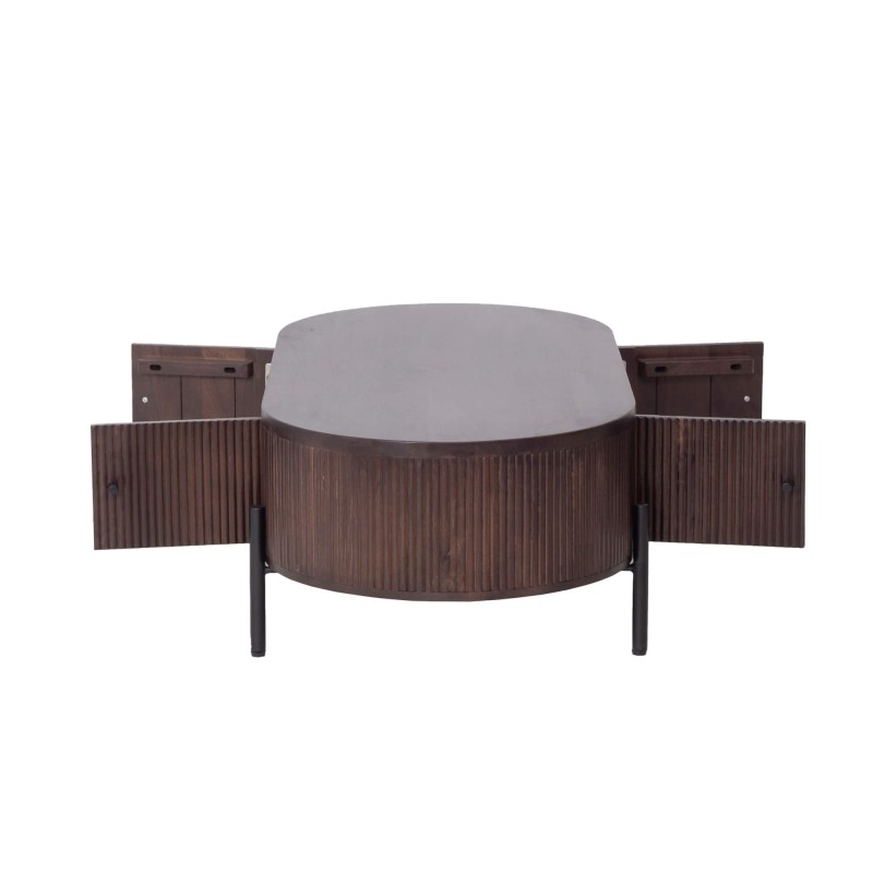 Moderner Couchtisch aus braunem Massivholz - Sohana