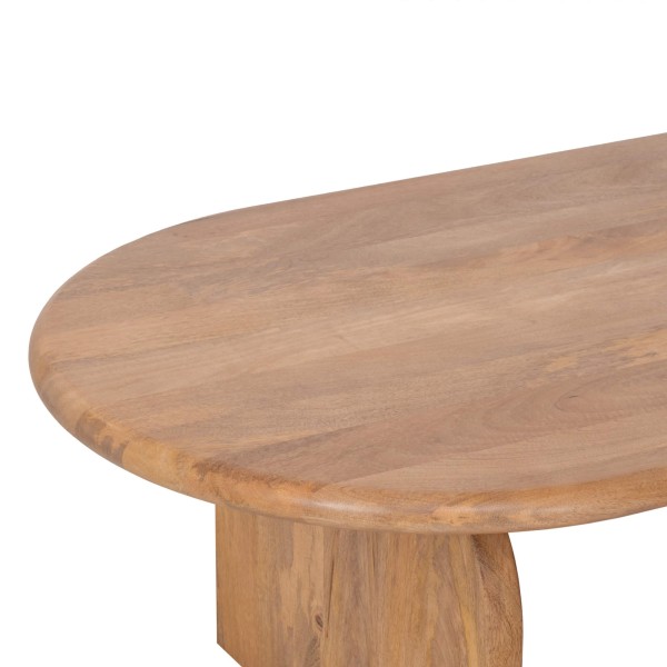 Moderner ovaler Couchtisch aus Massivholz 140 cm - Enoa