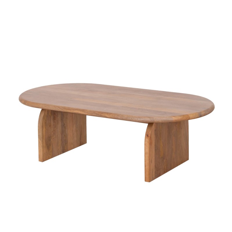 Moderner ovaler Couchtisch aus Massivholz 140 cm - Enoa