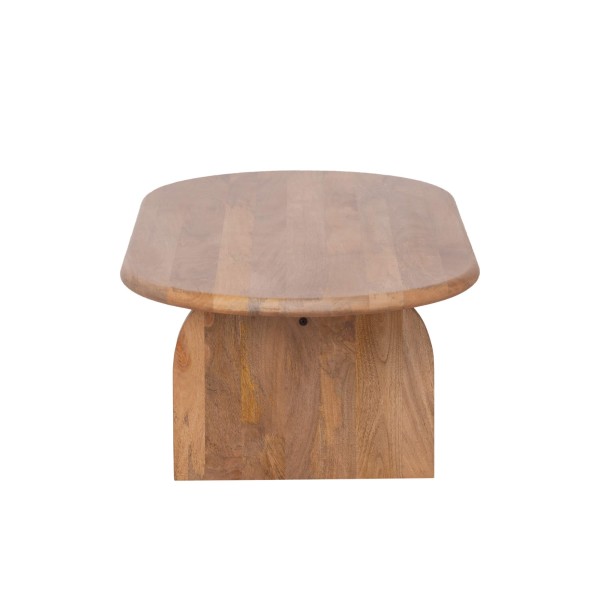 Moderner ovaler Couchtisch aus Massivholz 140 cm - Enoa