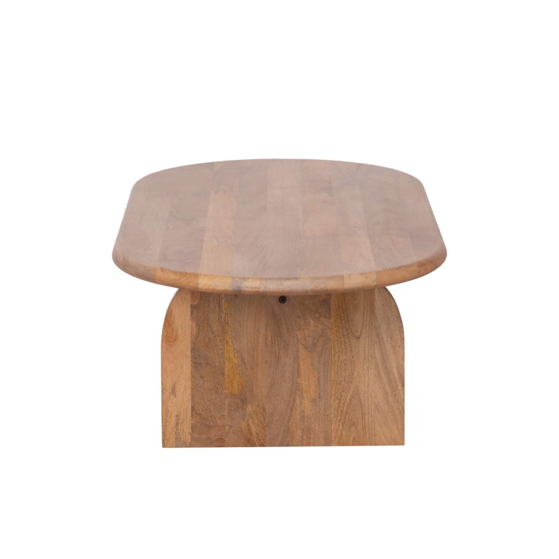 Moderner ovaler Couchtisch aus Massivholz 140 cm - Enoa
