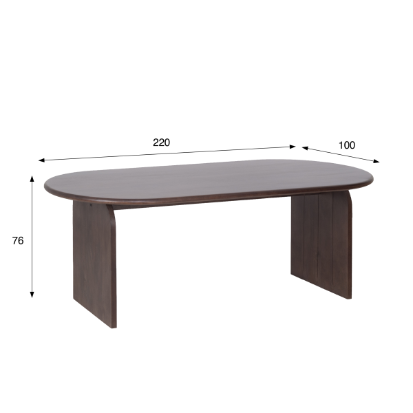 Moderner ovaler Esstisch aus Massivholz 220 cm - Enoa