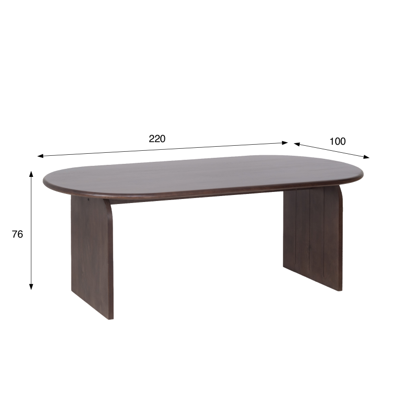 Moderner ovaler Esstisch aus Massivholz 220 cm - Enoa