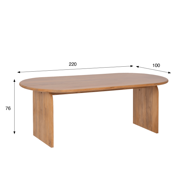 Moderner ovaler Esstisch aus Massivholz 220 cm - Enoa