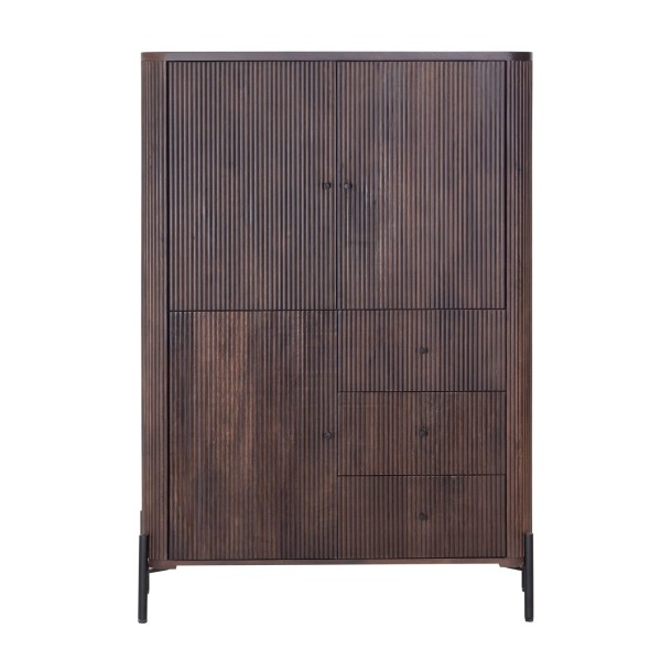 Moderner Schrank aus braunem Massivholz - Sohana