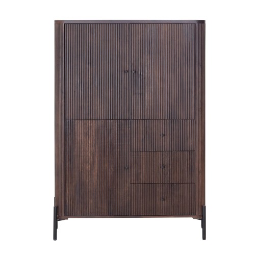 Moderner Schrank aus braunem Massivholz - Sohana