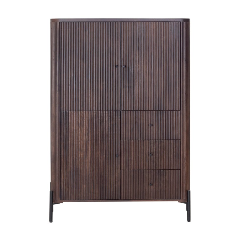 Moderner Schrank aus braunem Massivholz - Sohana