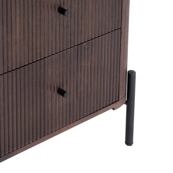 Moderner Schrank aus braunem Massivholz - Sohana