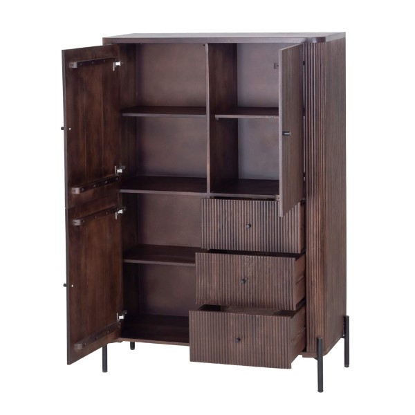 Moderner Schrank aus braunem Massivholz - Sohana
