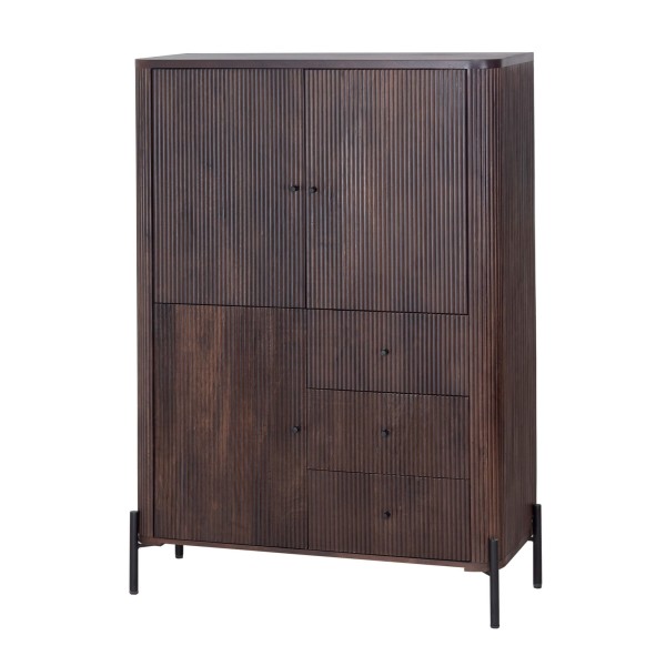 Moderner Schrank aus braunem Massivholz - Sohana