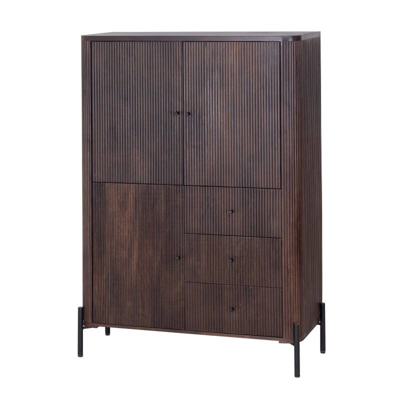 Moderner Schrank aus braunem Massivholz - Sohana