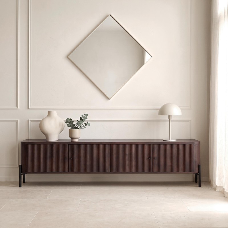 Modernes TV-Lowboard aus Massivholz 200 cm (hängend oder stehend) - Sohana