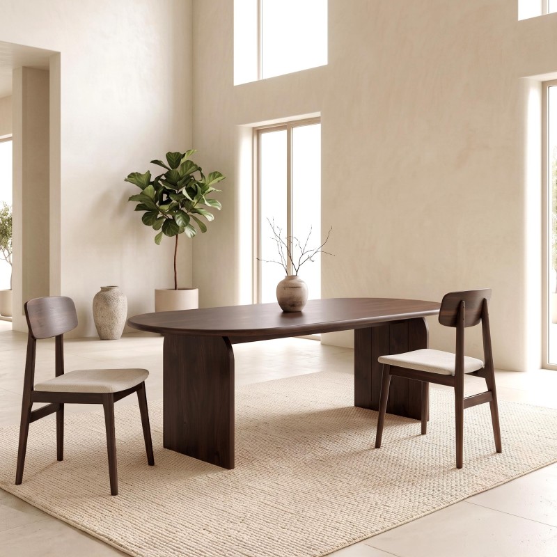 Moderner ovaler Esstisch aus Massivholz 220 cm - Enoa