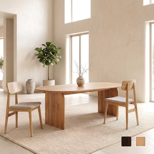 Moderner ovaler Esstisch aus Massivholz 220 cm - Enoa
