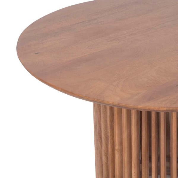 Runder Esstisch aus naturfarbenem Massivholz 120 cm - Kumo