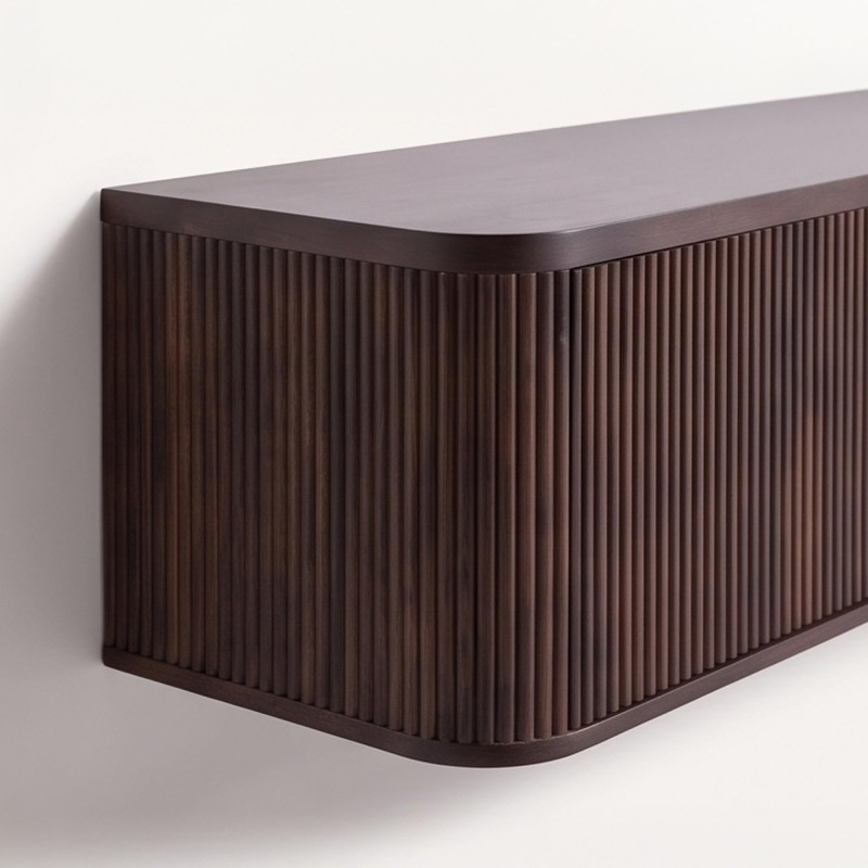 Modernes TV-Lowboard aus Massivholz 200 cm (hängend oder stehend) - Sohana