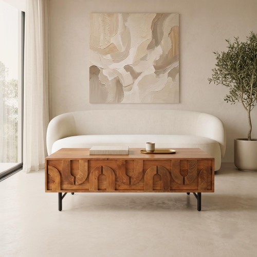 Couchtisch aus massivem Mangoholz – Flow