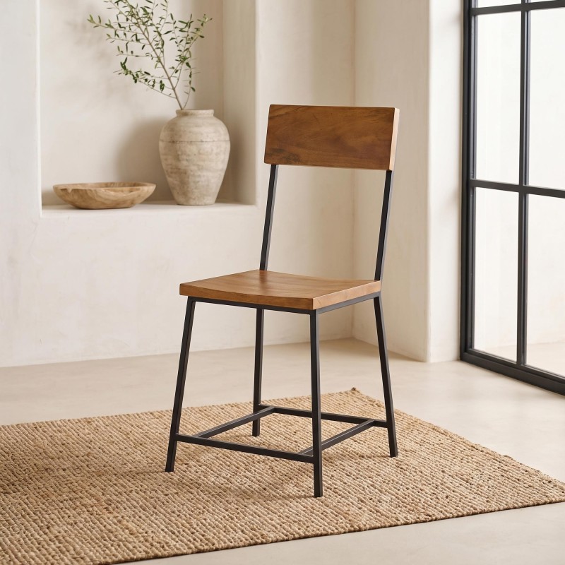 Holz- und Metallstuhl Robin