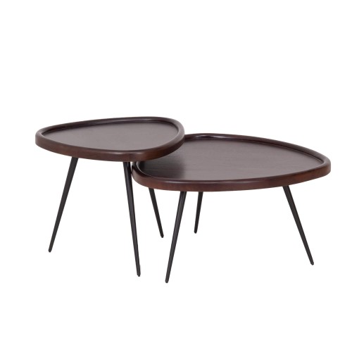 2er-Set Vintage-Satztische aus Massivholz - Holmen