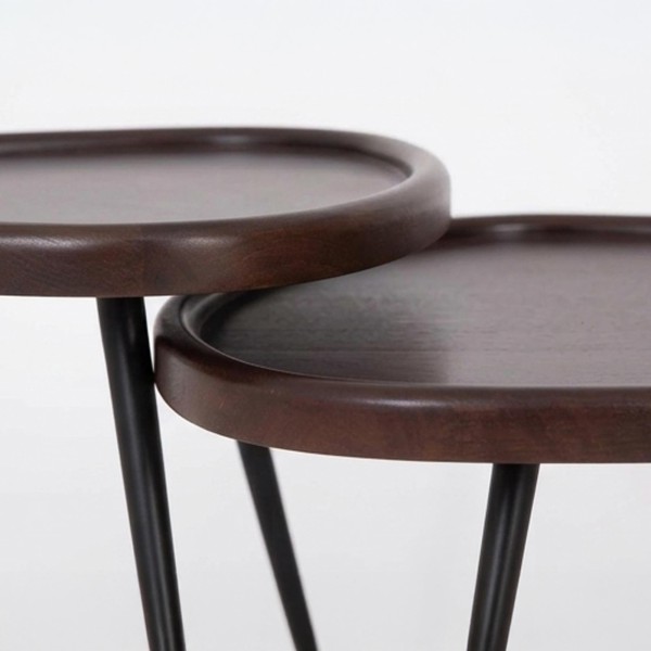 2er-Set Vintage-Satztische aus Massivholz - Holmen