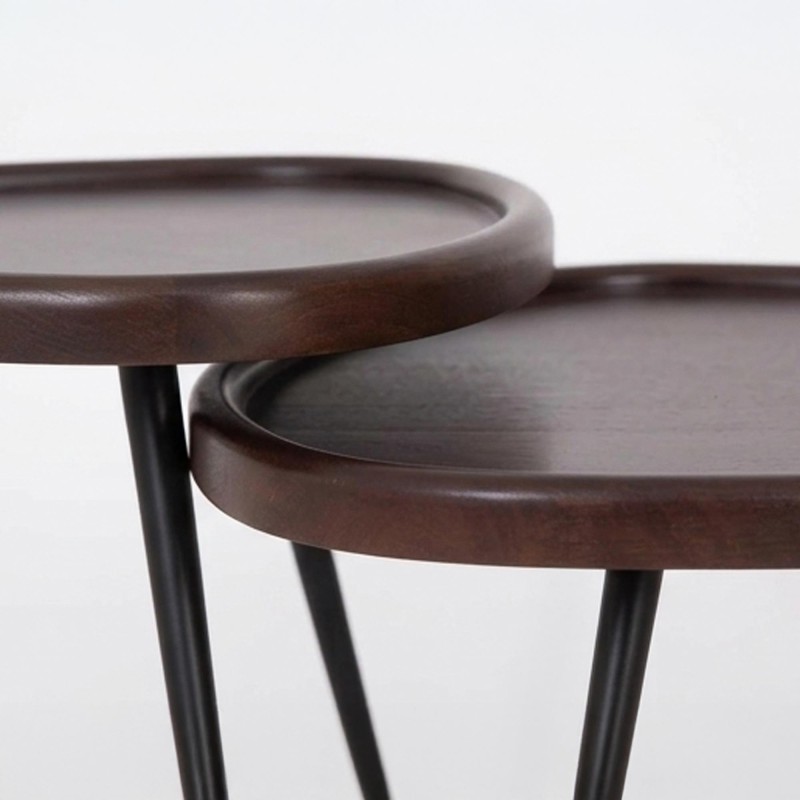 2er-Set Vintage-Satztische aus Massivholz - Holmen